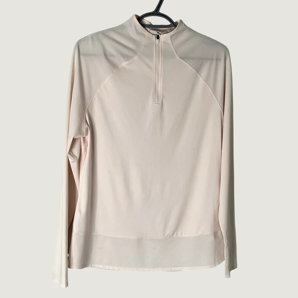 Puma Golf Long Sleeve 1/4 Zip Pullover Shirt Top Womens Pink Size M